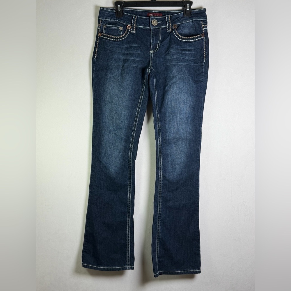 YMI Jeans Women’s Bootcut Denim Y2K Western Contrast Stitch Low Rise Jeans Sz 11 - Picture 3 of 10